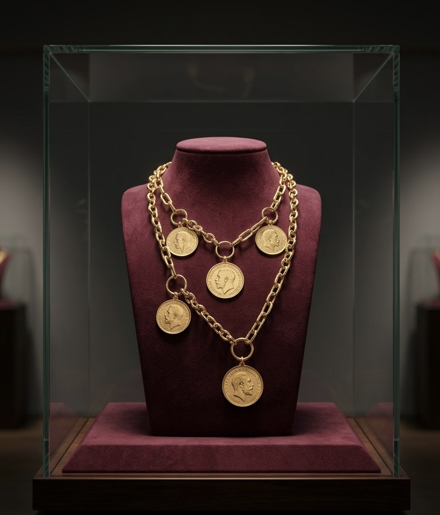 gold link necklace