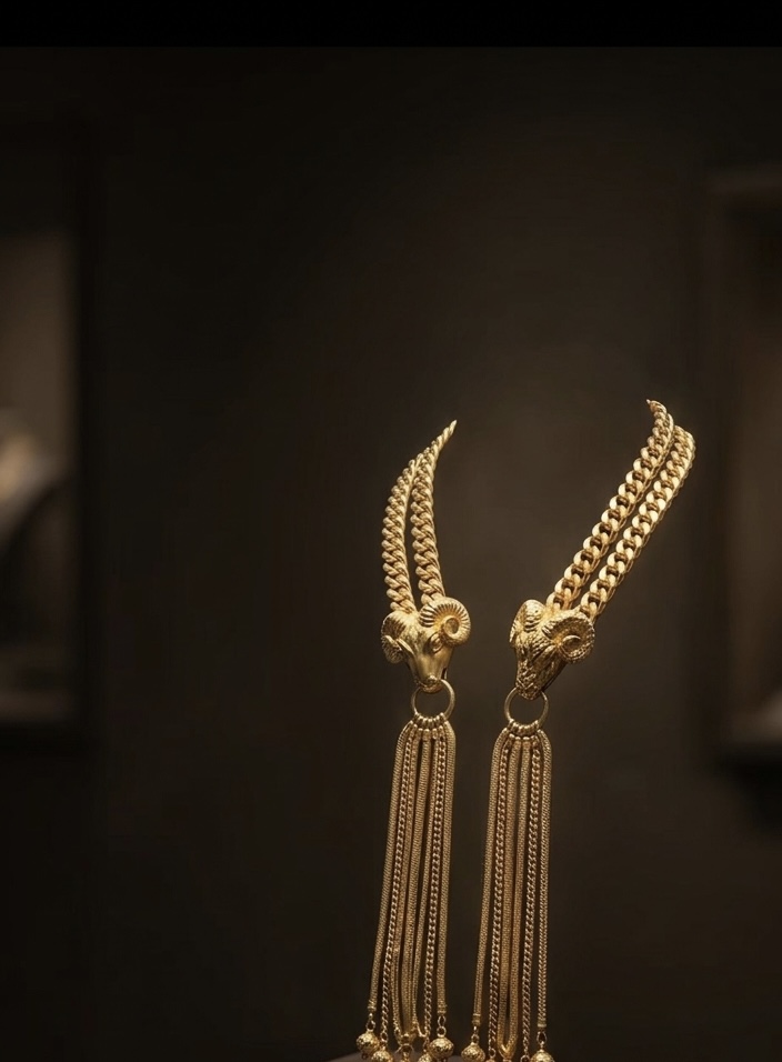 Royal Ram's Head Tassel Necklace