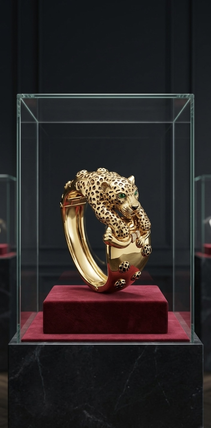Luxury 21K Gold Leopard Statement Cuff